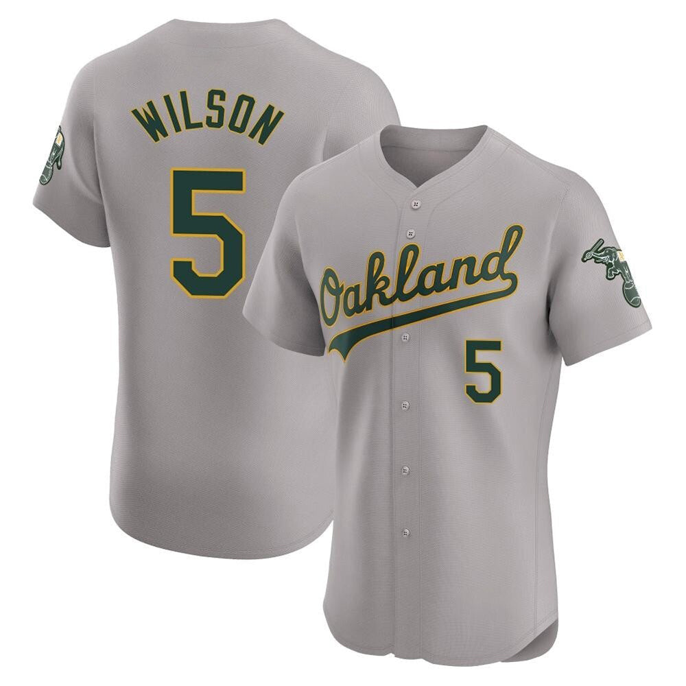 Boles Athletics #5 Jacob Wilson Gray Elite Road Stitched Jersey