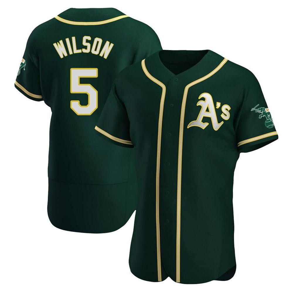 Boles Athletics #5 Jacob Wilson Green Authentic Alternate Stitched Jersey