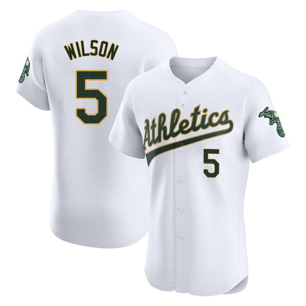 Boles Athletics #5 Jacob Wilson White Elite Home Stitched Jersey