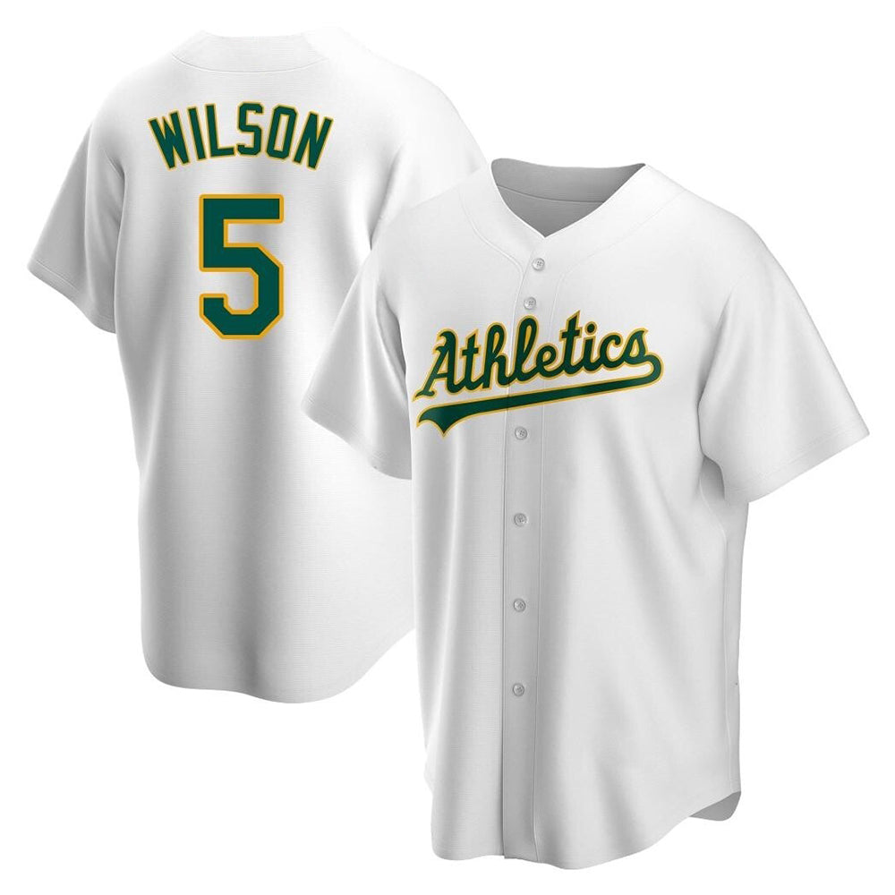 Boles Athletics #5 Jacob Wilson White Replica Home Stitched Jersey