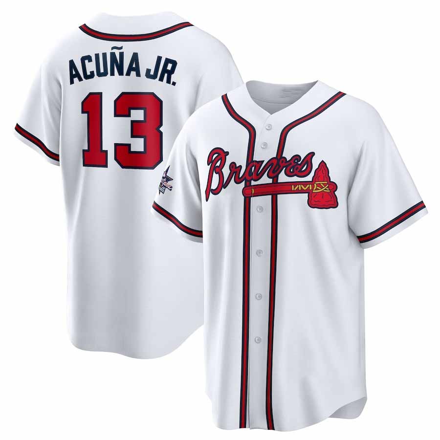 Boles A.Braves #13 Ronald Acuna Jr. 2025 All-Star Game Home Replica Player Jersey - White Stitched Personalized Jersey