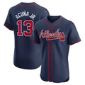 Boles A.Braves #13 Ronald Acuna Jr. Alternate Elite Player Jersey - Navy Personalized Jerseys