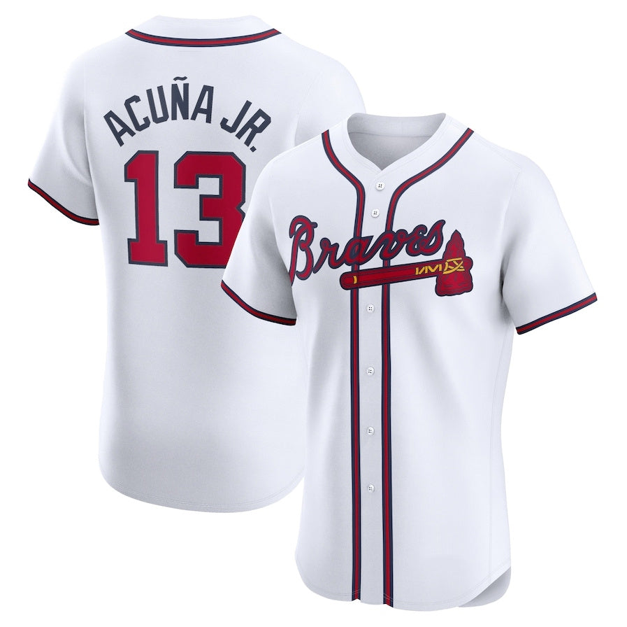 Boles A.Braves #13 Ronald Acuna Jr. Home Elite Jersey - White Personalized Jerseys