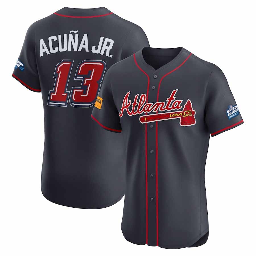 Boles A.Braves #13 Ronald Acuna Jr. Navy 2025 Speedway Classic Alternate Elite Player Personalized Jersey
