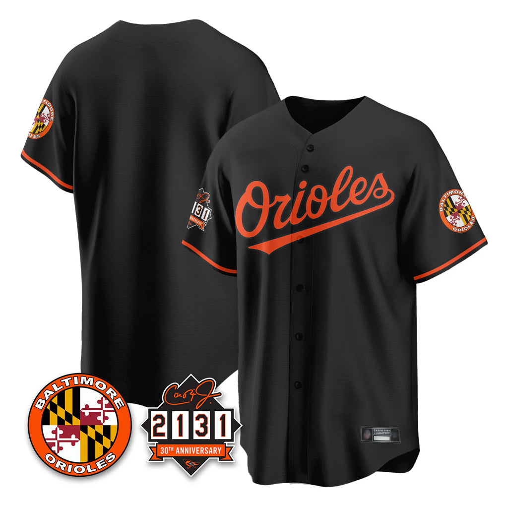 Boles B.Orioles Black 30th Anniversary of 2131 Home Game Blank Player Stitched Jerseys