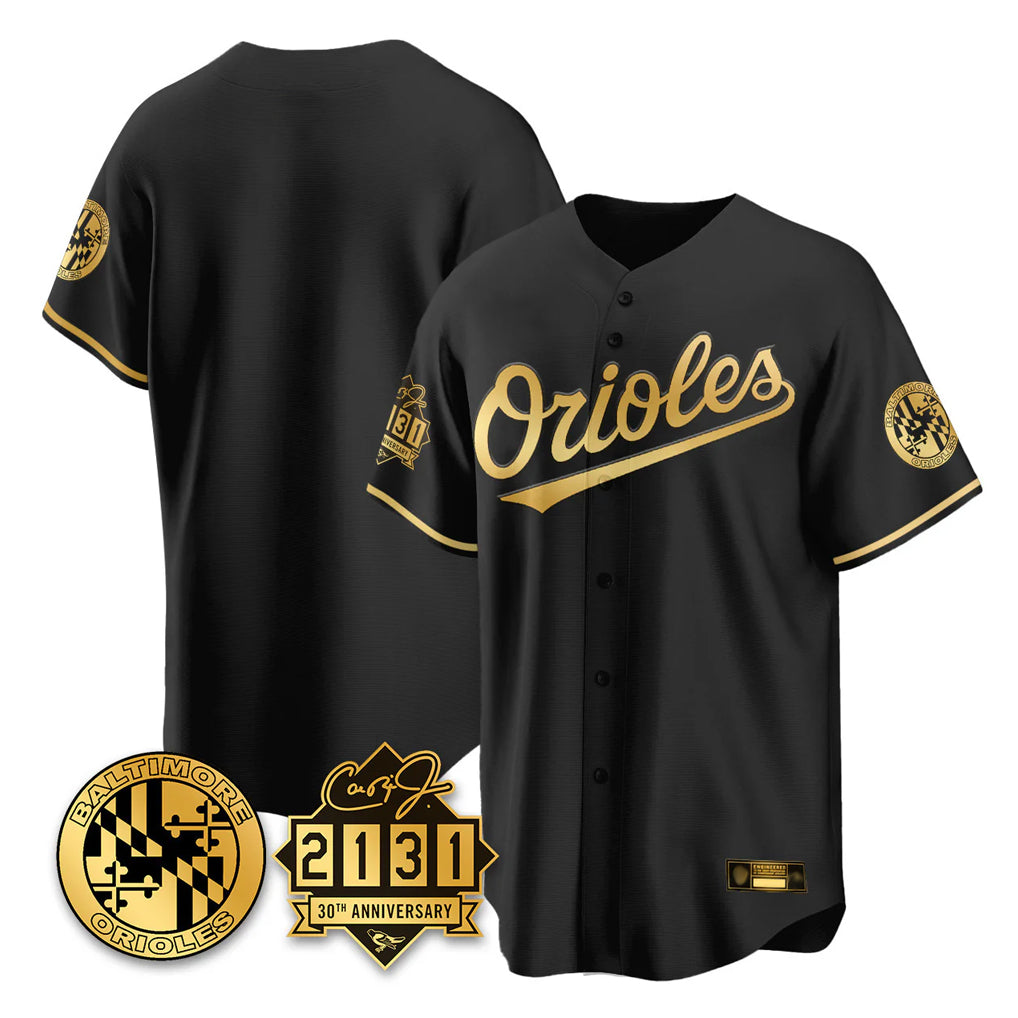 Boles B.Orioles Black Gold 30th Anniversary of 2131 Home Game Blank Player Stitched Jerseys