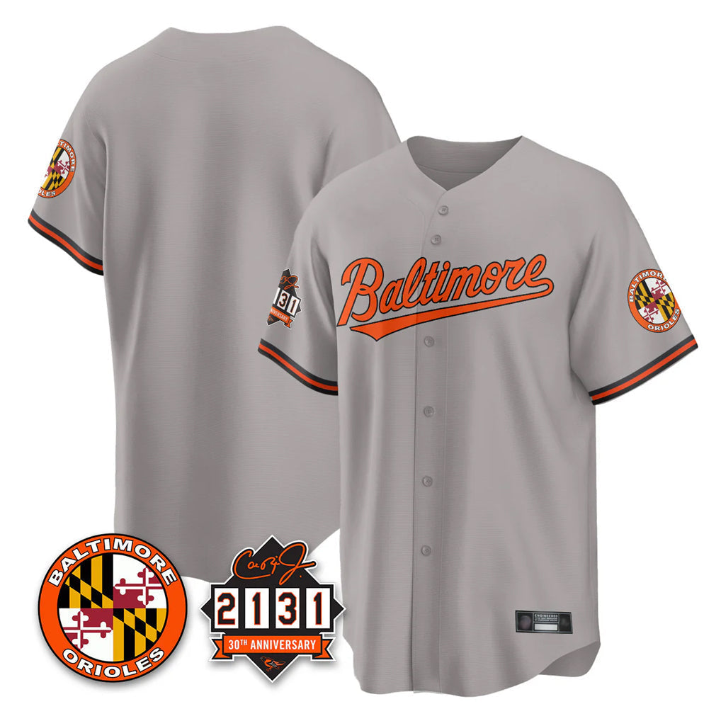 Boles B.Orioles Gray 30th Anniversary of 2131 Home Game Blank Player Stitched Jerseys