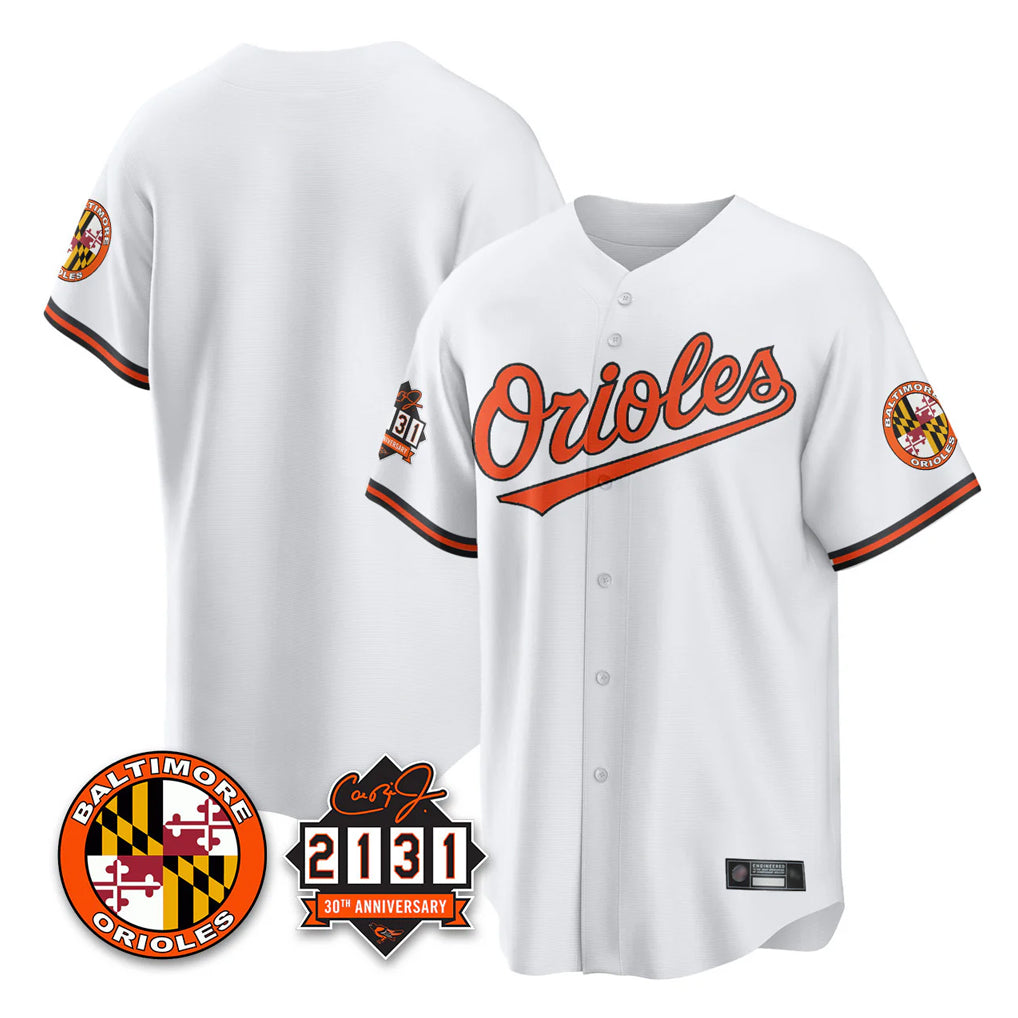 Boles B.Orioles White 30th Anniversary of 2131 Home Game Blank Player Stitched Jerseys