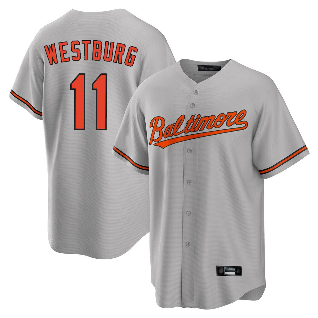 Boles B.Orioles #11 Jordan Westburg Player Gray Home Game Stitched Jerseys