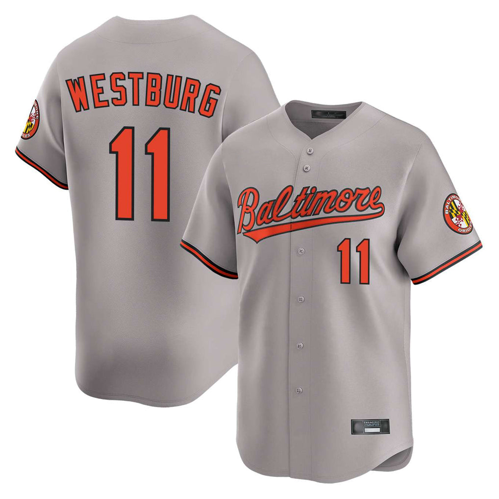 Boles B.Orioles #11 Jordan Westburg Player Gray Limited Home Game Stitched Jerseys