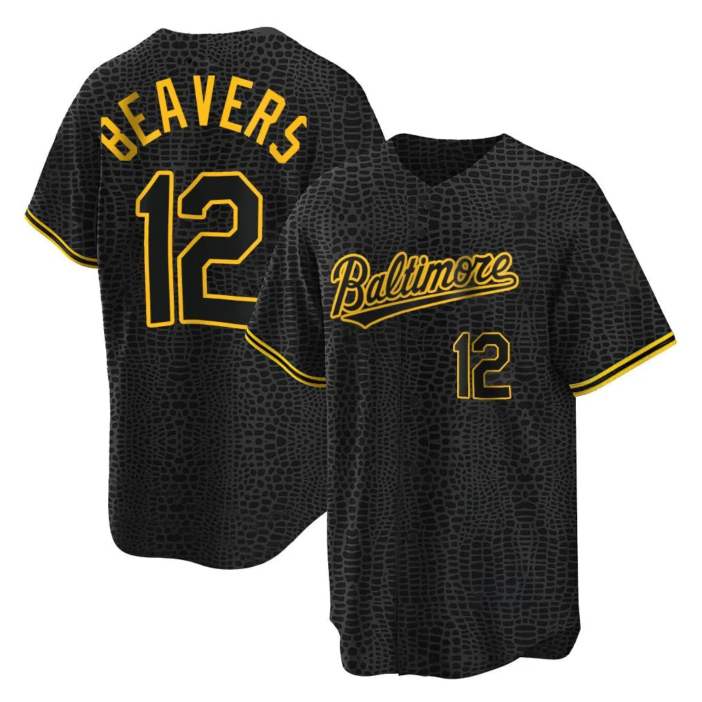 Boles B.Orioles #12 Dylan Beavers Player Black Snake Skin City Home Game Stitched Jerseys
