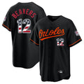 Boles B.Orioles #12 Dylan Beavers Player Black USA 250 Fourth of July Home Game Stitched Jerseys