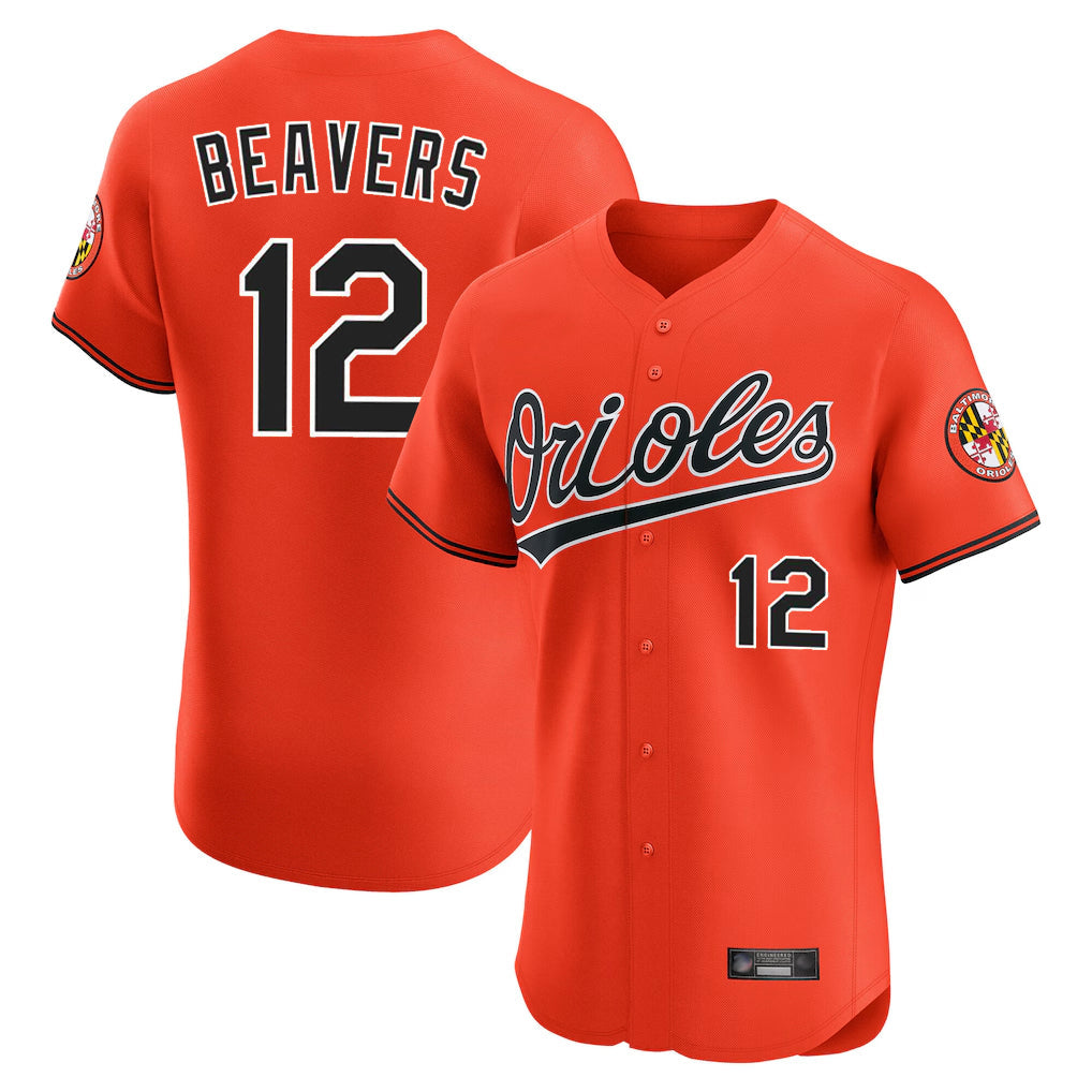 Boles B.Orioles #12 Dylan Beavers Player Orange Limited Elite Home Game Stitched Jerseys