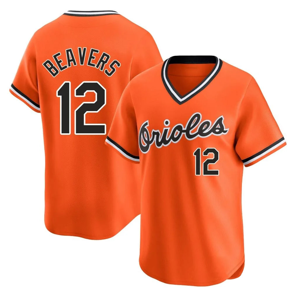 Boles B.Orioles #12 Dylan Beavers Player Orange T-shirt Limited Home Game Stitched Jerseys