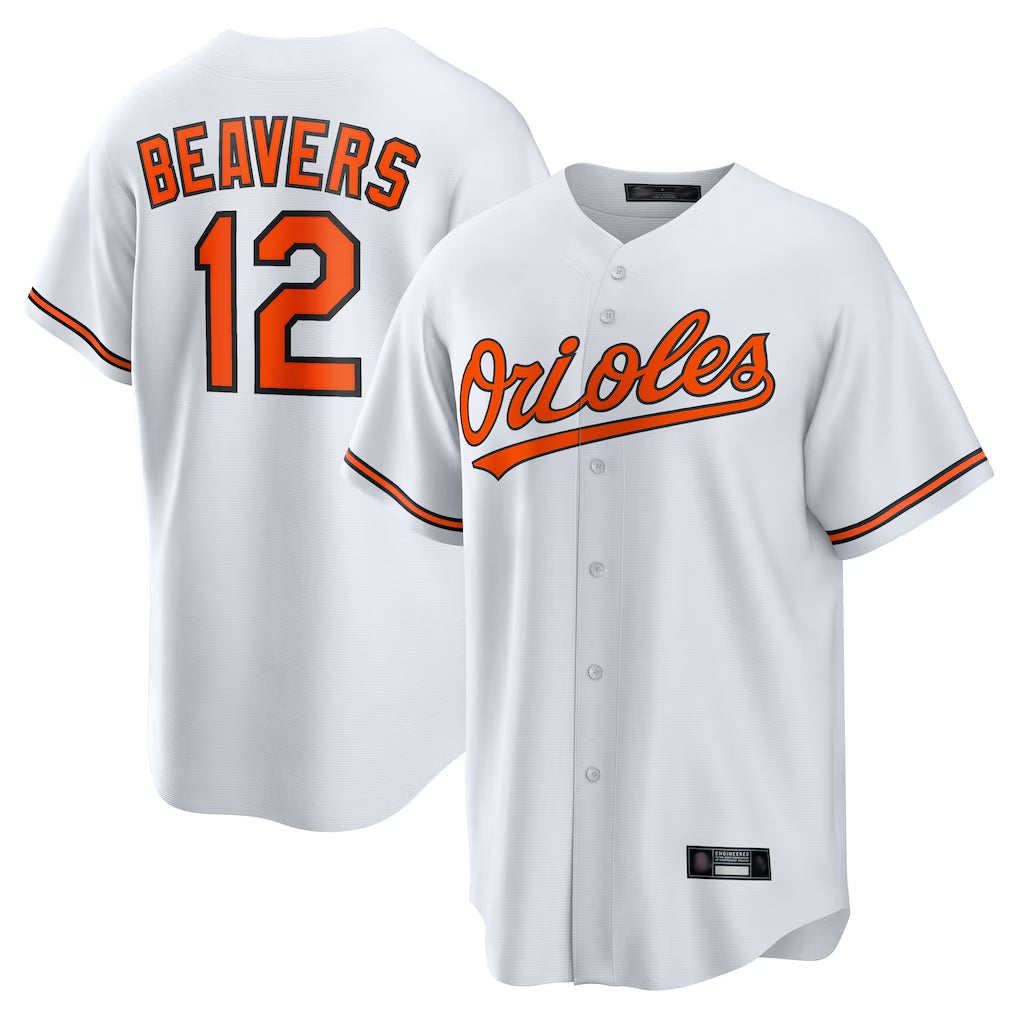 Boles B.Orioles #12 Dylan Beavers Player White Home Game Stitched Jerseys