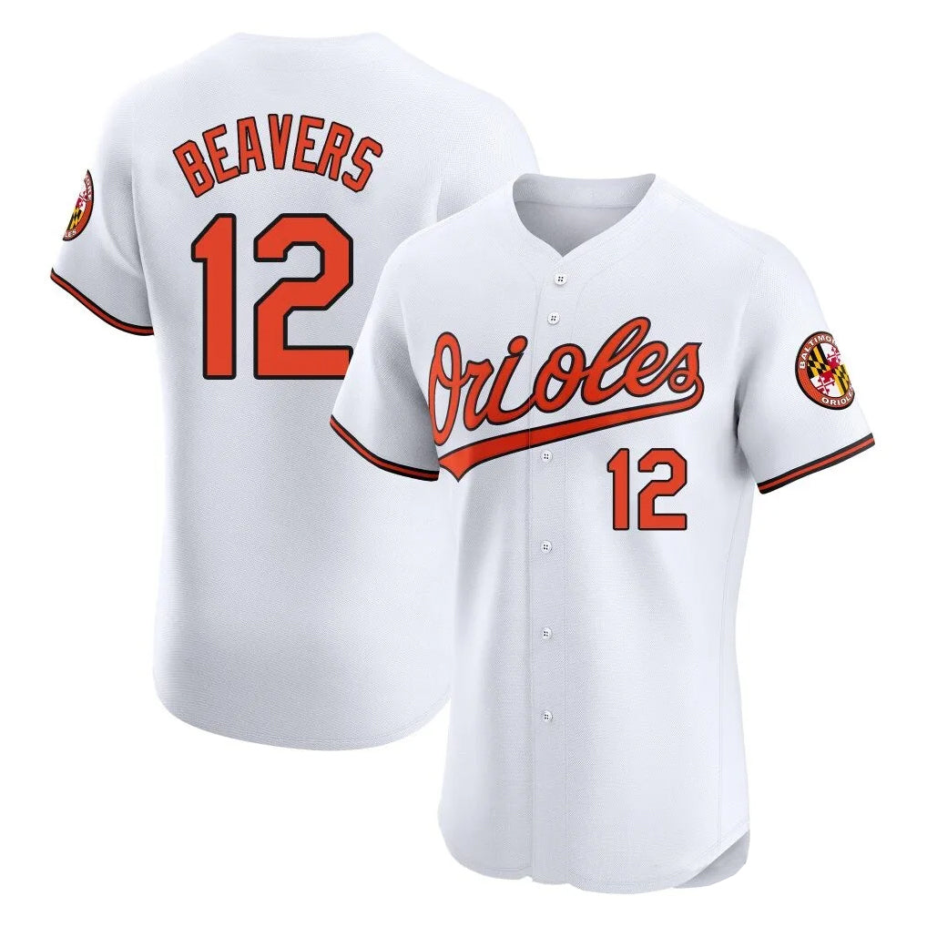 Boles B.Orioles #12 Dylan Beavers Player White Limited Elite Home Game Stitched Jerseys