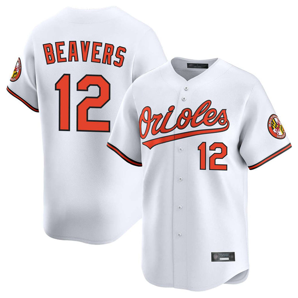 Boles B.Orioles #12 Dylan Beavers Player White Limited Home Game Stitched Jerseys