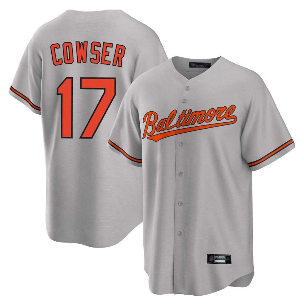 Boles B.Orioles #17 Colton Cowser Player Gray Home Game Stitched Jerseys