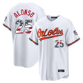 Boles B.Orioles #25 Pete Alonso Player White USA 250 Fourth of July Home Game Stitched Jerseys