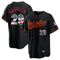 Boles B.Orioles #29 Samuel Basallo Player Black USA 250 Fourth of July Home Game Stitched Jerseys