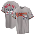 Boles B.Orioles #29 Samuel Basallo Player Gray USA 250 Fourth of July Home Game Stitched Jerseys