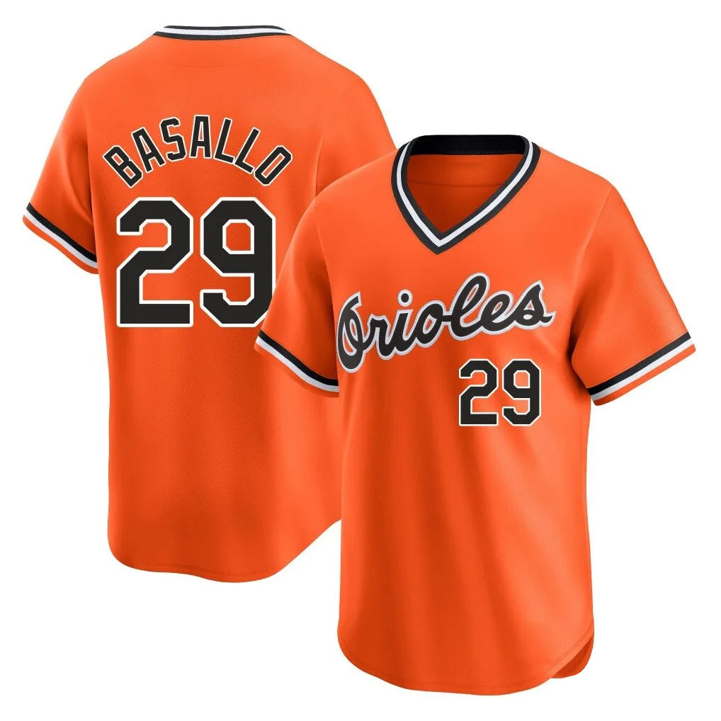 Boles B.Orioles #29 Samuel Basallo Player Orange T-shirt Limited Home Game Stitched Jerseys