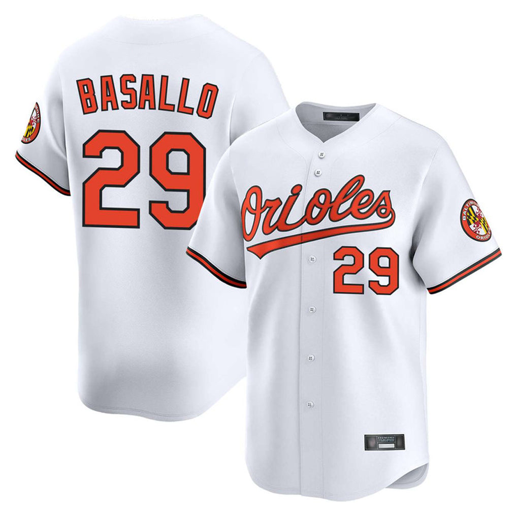 Boles B.Orioles #29 Samuel Basallo Player White Limited Home Game Stitched Jerseys