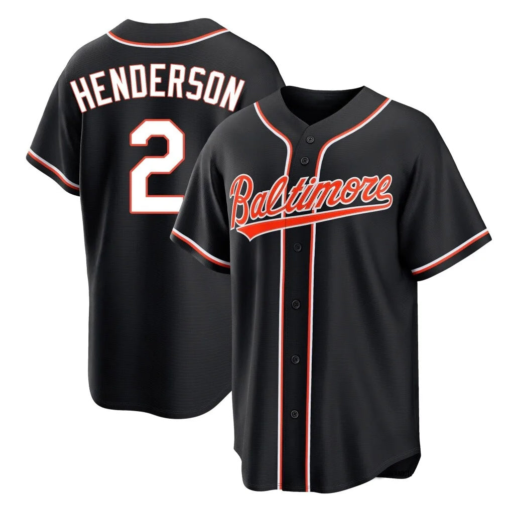 Boles B.Orioles #2 Gunnar Henderson Player Black Out Home Game Stitched Jerseys