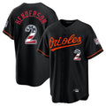 Boles B.Orioles #2 Gunnar Henderson Player Black USA 250 Fourth of July Home Game Stitched Jerseys
