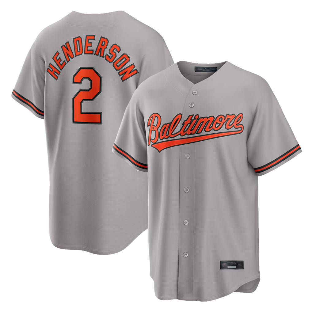 Boles B.Orioles #2 Gunnar Henderson Player Gray Home Game Stitched Jerseys