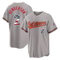 Boles B.Orioles #2 Gunnar Henderson Player Gray USA 250 Fourth of July Home Game Stitched Jerseys