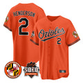 Boles B.Orioles #2 Gunnar Henderson Player Orange 30th Anniversary of 2131 Home Game Stitched Jerseys