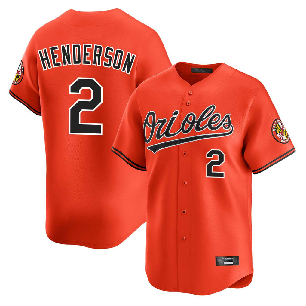 Boles B.Orioles #2 Gunnar Henderson Player Orange Limited Home Game Stitched Jerseys