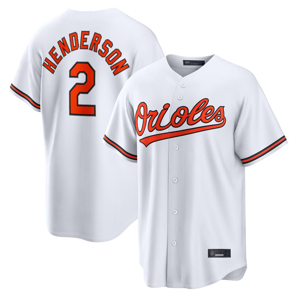 Boles B.Orioles #2 Gunnar Henderson Player White Home Game Stitched Jerseys