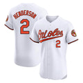 Boles B.Orioles #2 Gunnar Henderson Player White Limited Elite Home Game Stitched Jerseys