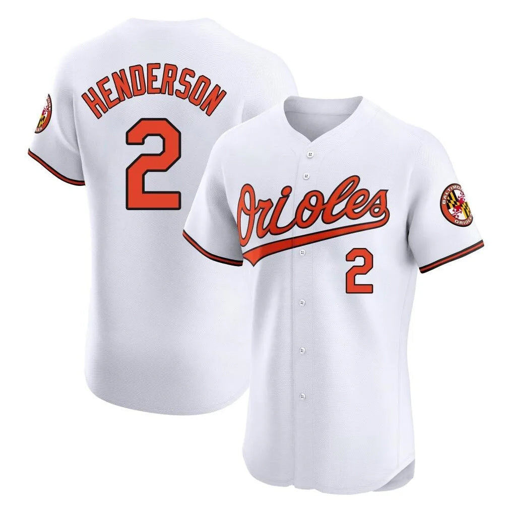 Boles B.Orioles #2 Gunnar Henderson Player White Limited Elite Home Game Stitched Jerseys