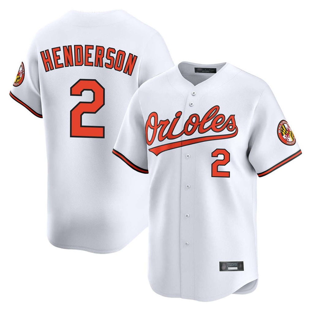 Boles B.Orioles #2 Gunnar Henderson Player White Limited Home Game Stitched Jerseys