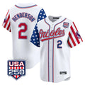 Boles B.Orioles #2 Gunnar Henderson Player White USA 250 Independence Day Vapor Premier Home Game Stitched Jerseys