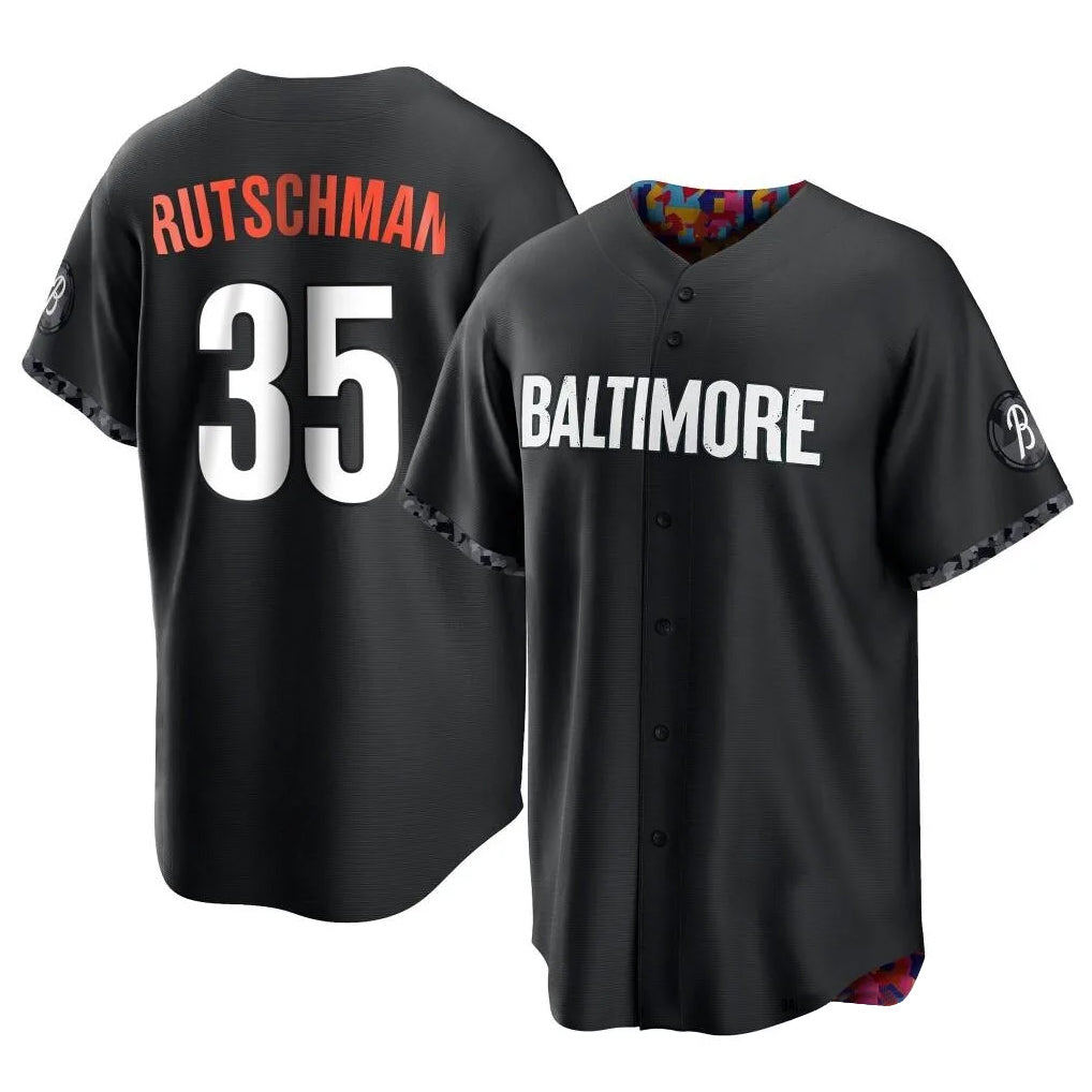 Boles B.Orioles #35 Adley Rutschman Black City Connect Home Game Stitched Jerseys