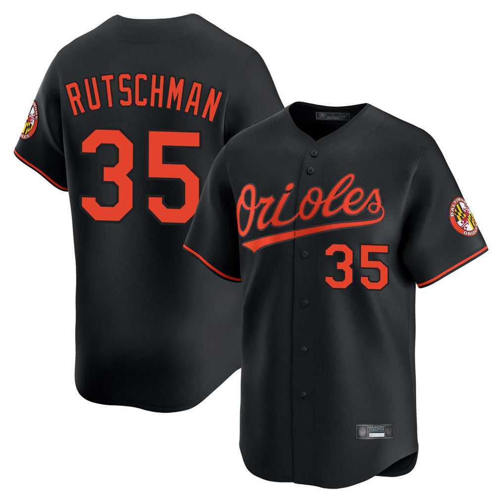 Boles B.Orioles #35 Adley Rutschman Black Limited Home Game Stitched Jerseys