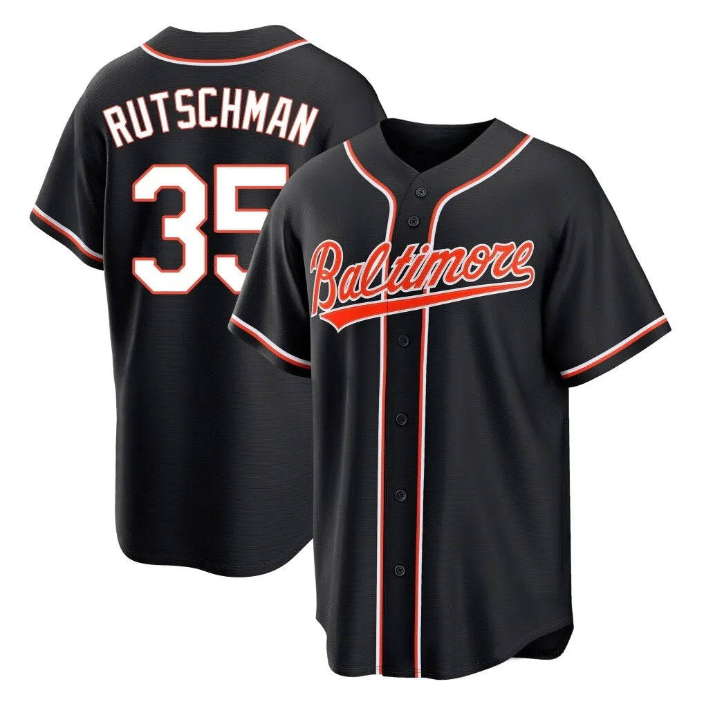 Boles B.Orioles #35 Adley Rutschman Black Out Home Game Stitched Jerseys