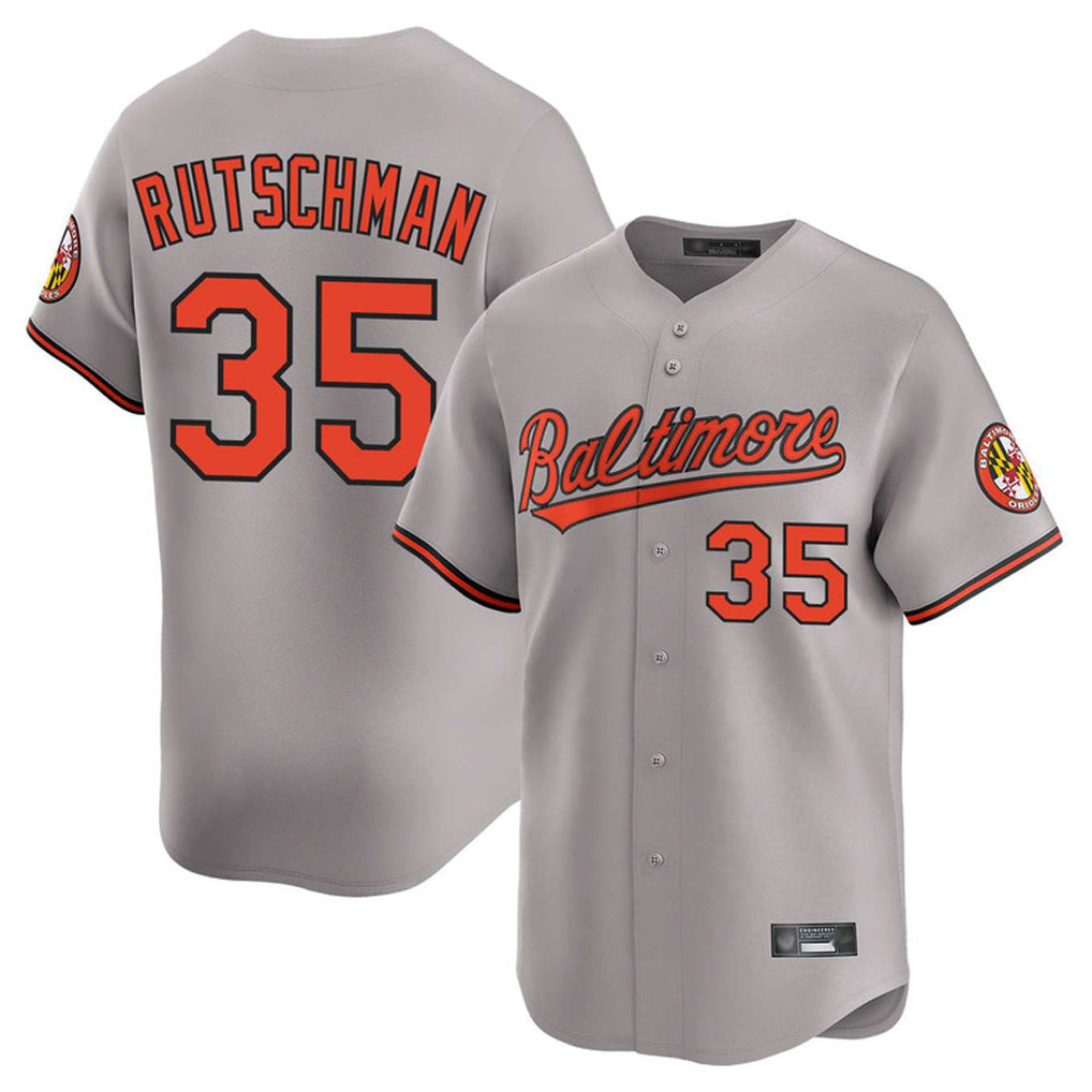 Boles B.Orioles #35 Adley Rutschman Gray Limited Home Game Stitched Jerseys