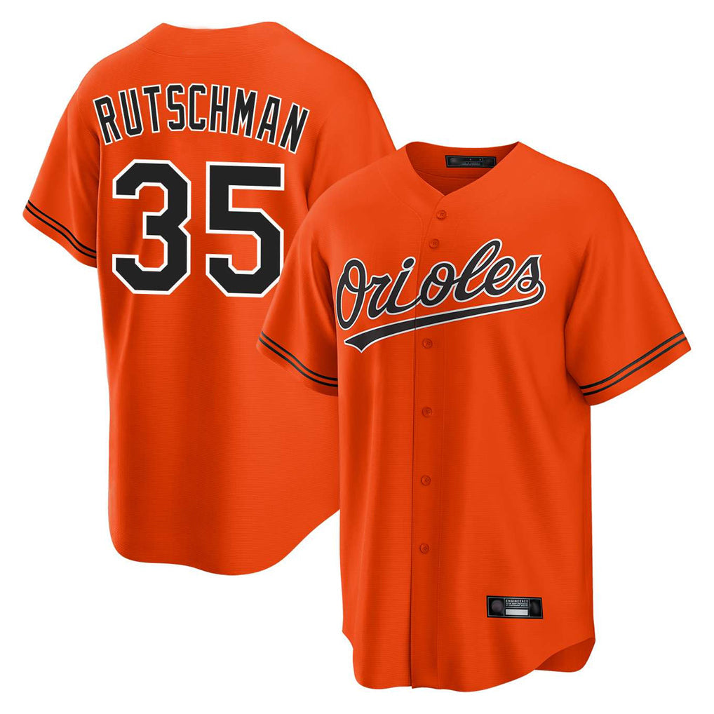 Boles B.Orioles #35 Adley Rutschman Orange Home Game Stitched Jerseys