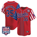 Boles B.Orioles #35 Adley Rutschman Red USA 250 Independence Day Vapor Premier Limited Home Game Stitched Jerseys