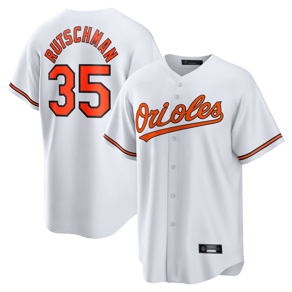 Boles B.Orioles #35 Adley Rutschman White Home Game Stitched Jerseys