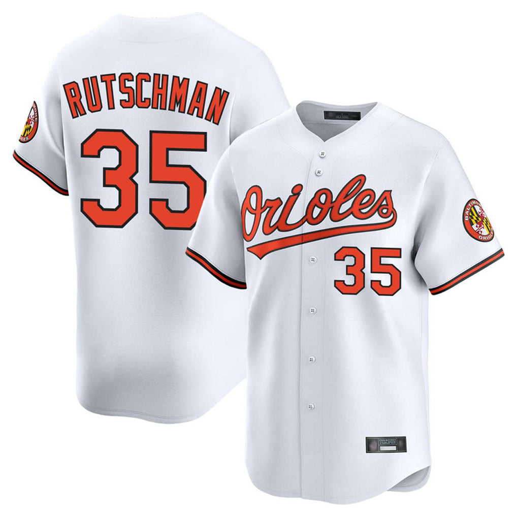 Boles B.Orioles #35 Adley Rutschman White Limited Home Game Stitched Jerseys