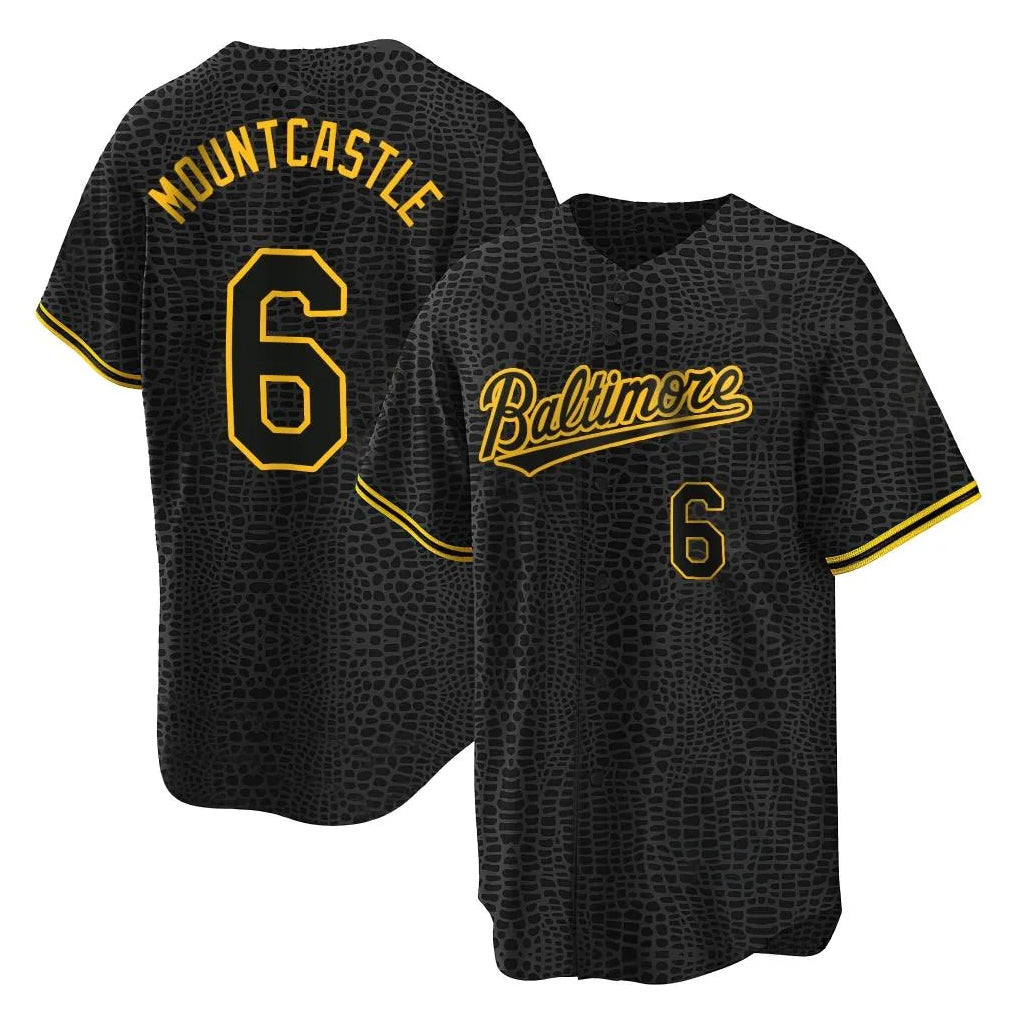 Boles B.Orioles #6 Ryan Mountcastle Player Black Snake Skin City Home Game Stitched Jerseys