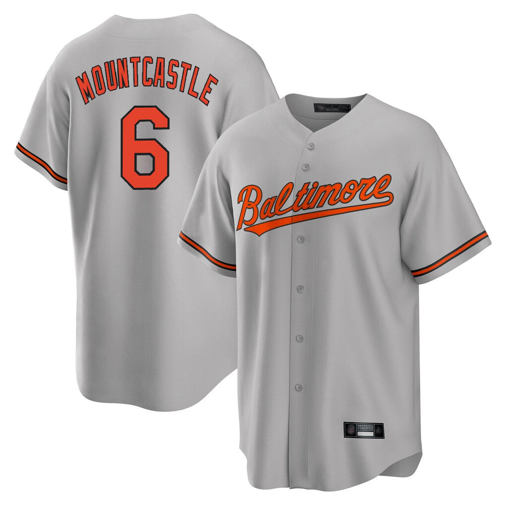 Boles B.Orioles #6 Ryan Mountcastle Player Gray Home Game Stitched Jerseys