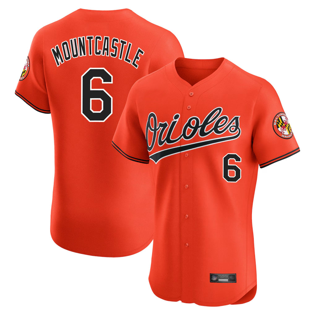 Boles B.Orioles #6 Ryan Mountcastle Player Orange Limited Elite Home Game Stitched Jerseys