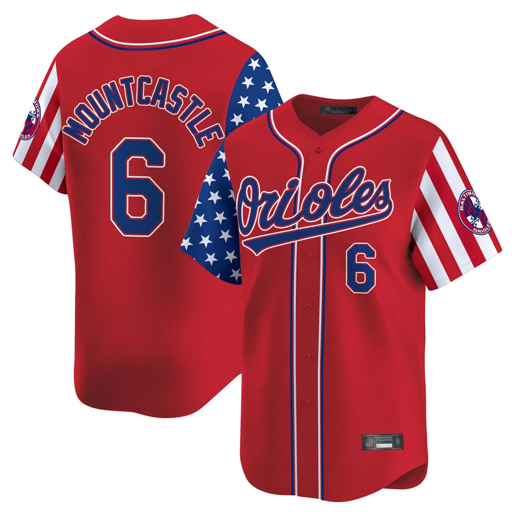 Boles B.Orioles #6 Ryan Mountcastle Player Red Independence Day Vapor Premier Limited Home Game Stitched Jerseys